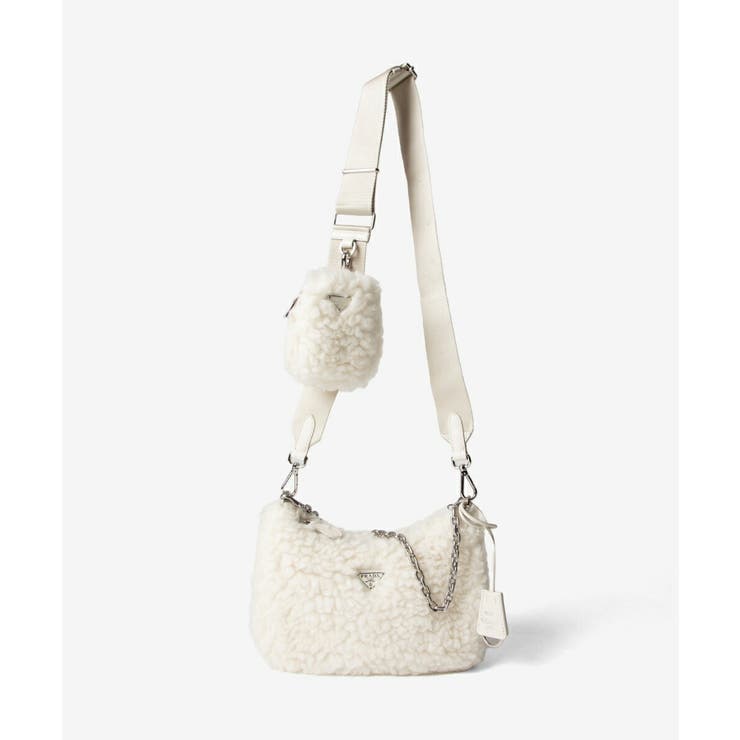 【10％OFFクーポン券！6/11(木)1:59まで】U-STREAM プラダ PRADA Re-Edition 2005 WOOL CASHMERE リエディション 2005 羊毛 カシミール 1BH204 2FLI ショルダーバッグ レディース 御徒面子