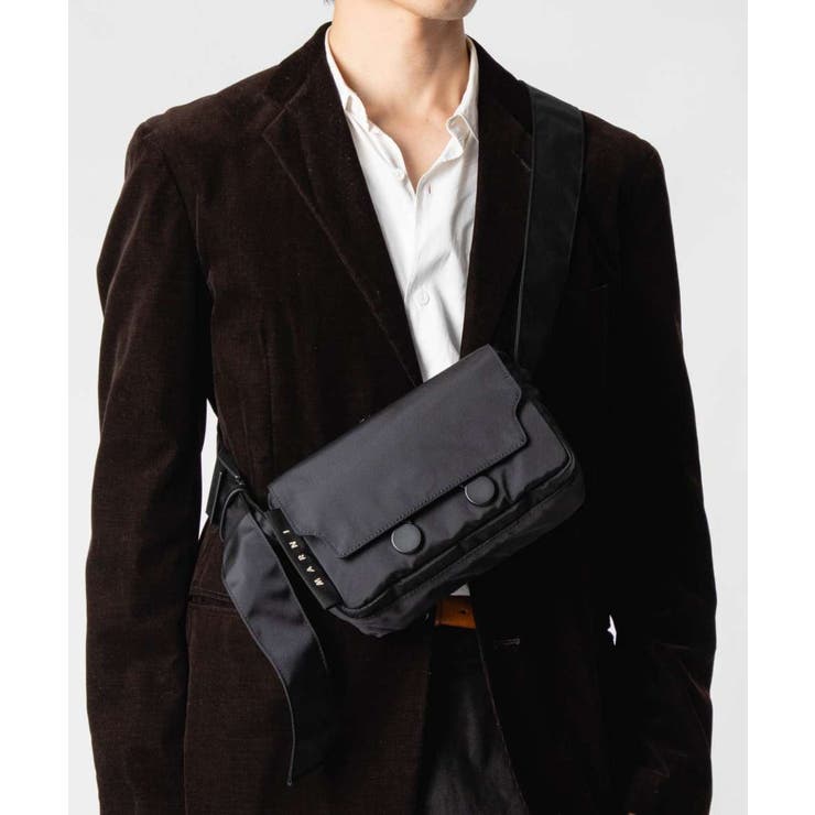 楽天市場】MARNI マルニ ミニポーチ付き モノクロチェック ナイロン