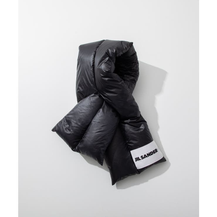 【10％OFF引き換え証！6/11(木)1:59まで】U-STREAM ジルサンダー つけ加える JIL SANDER+ J47TE0111 J70122 えり巻き メンズ えり巻き 落ちこむえり巻き DOWN SCARF ブランドロゴラベル 秋冬 防寒 生あたたかい