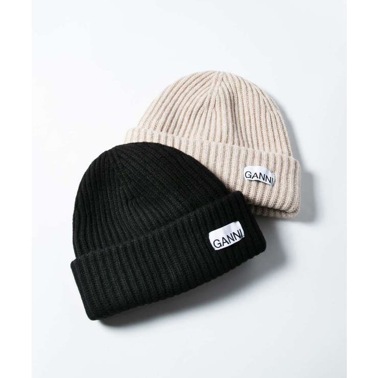 楽天市場】ガニー 帽子 ニット帽 ビーニー ブラック レディース GANNI