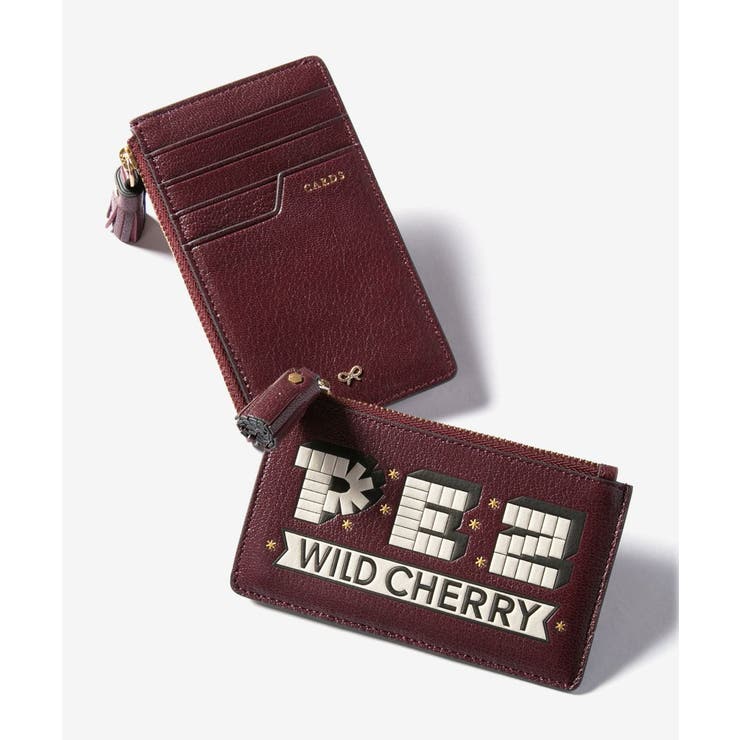 【10％OFF引き換え証！6/11(木)1:59まで】U-STREAM アニヤ ハインド行進曲 ANYA HINDMARCH Anya Brands Zip Card Case Pez インチ Shiny Capra Anya Brands PEZジップカー