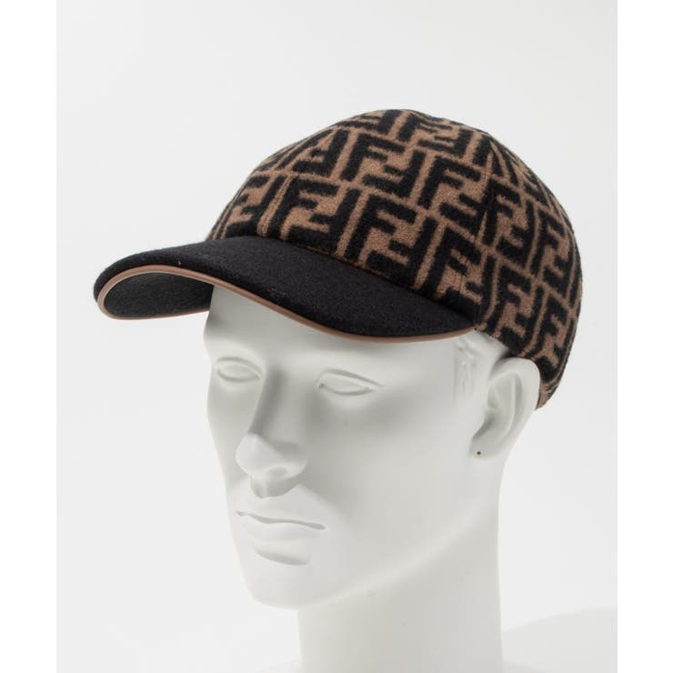 【10％OFF引き換え証！6/11(木)1:59まで】U-STREAM フェンディ FENDI FXQ340 AQ8B 鳥打ち帽 レディース 旗がしら 羊毛 FF野球旗がしら アウトドア 差し上げ物 W.CAP/WOVEN TOBACCO 赤銅色 S