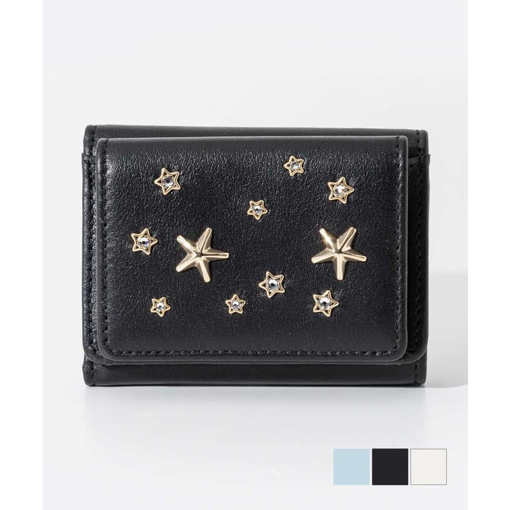 【10％OFFクーポン！7/26(日)1:59まで】U-STREAM ジミーチュウ JIMMY CHOO NEMO CZN 三つ折り財布 ネモ レディース 財布 ミニ財布 スタースタッズ レザー 本革 小銭入れ 財布｜SHOPLIST
