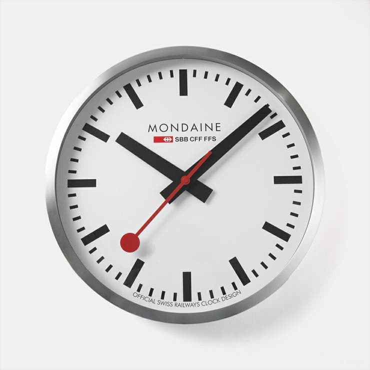 【10％OFFクーポン券！6/11(木)1:59まで】U-STREAM モンディーン MONDAINE A995 CLOCK 16SBB 柱時計 WALL CLOCK LARGE 400粍 ALUMINIUM BRUSHED メンズ レディース 時辰儀