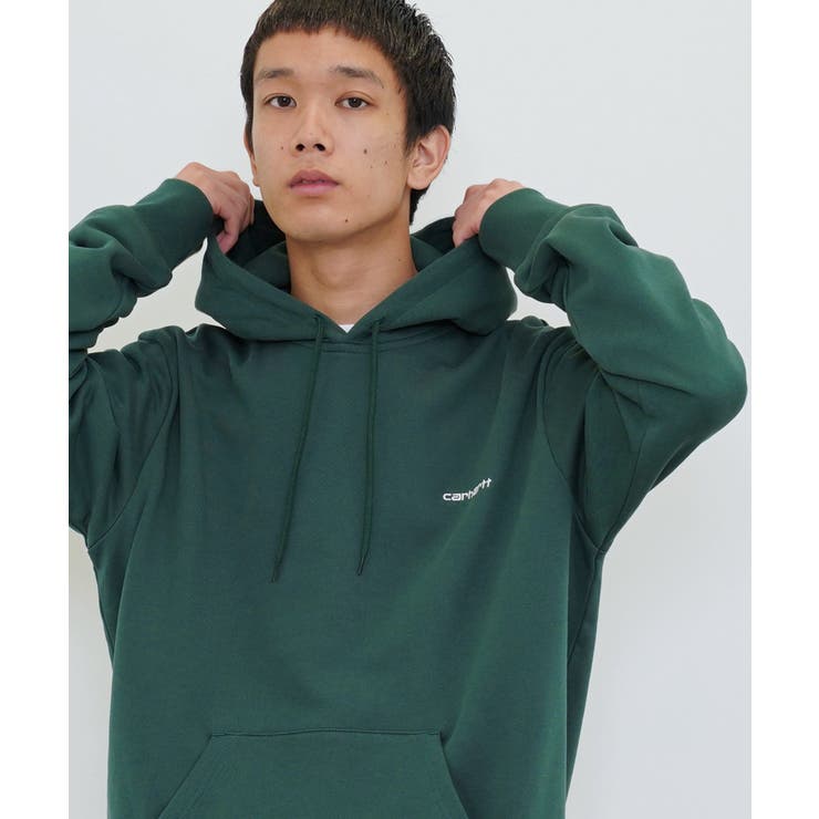 【10％OFFクーポン！7/26(日)1:59まで】jiggysshopselect Carhartt WIP / カーハートWIP Carhartt Hooded Script Embroidery Sweat ロゴ刺繍 プルオーバー パーカー トップ｜SHOPLIST