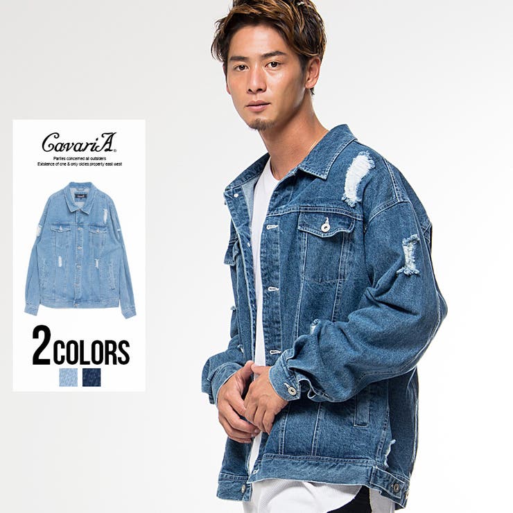 SILVER BULLET ジーンズ上衣 メンズ CavariA【キャバリア】不都合産業ビッグシルエットデニムジャケット 全2色【ジーンズ上衣 Gジャンオーバーサイズ 大きめ ゆったり 不都合 衝突 アウター 春 秋 心地よい ストリ