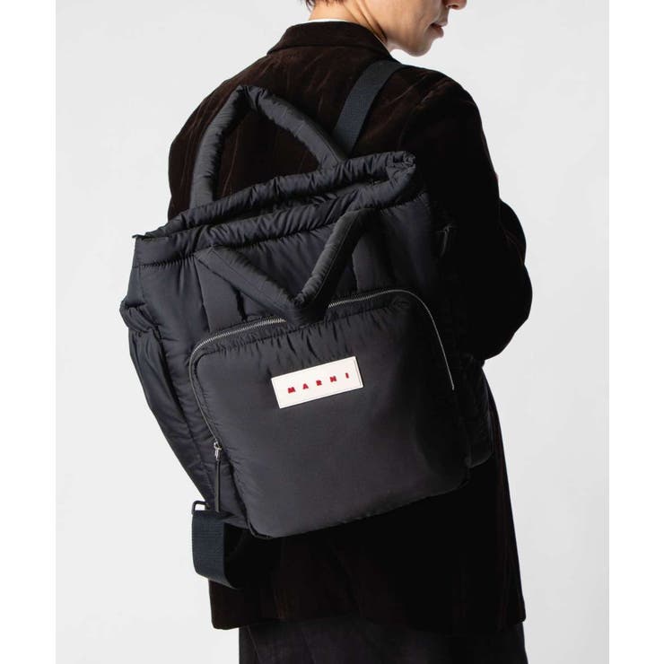 MARNI 黒 ナイロン リュック ブラック ナイロン シティスケープバックパック | Marni