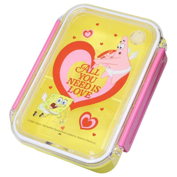 【10％OFFクーポン！2/10(火)1:59まで】cinemacollection スポンジボブ お弁当箱 ランチボックス 500ml HEART ANGEL 大西賢製販 ランチグッズ キャラクター グッズ 食器・キッチン用品画像