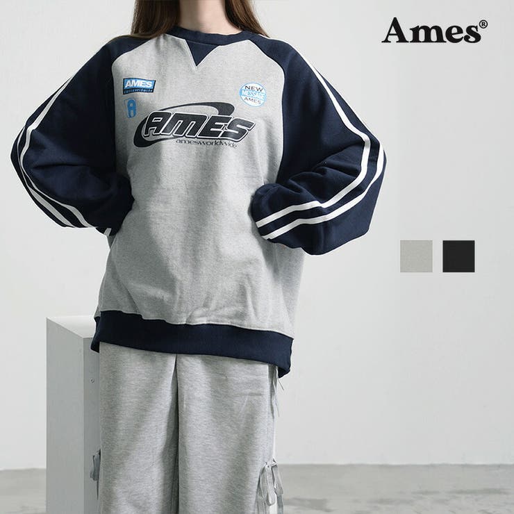 【10％OFF引き換え証！6/11(木)1:59まで】DAESE TOKYO AMES WORLDWIDE アメスワールドワイド SWT SLEEVE STITCH SWEATSHIRT スリーブステッチスウェットトレーナー/全2色 韓国ブランド名 韓国ファ