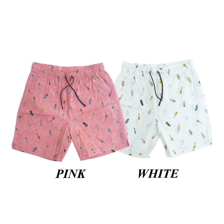 【10％OFFクーポン券！6/11(木)1:59まで】BACKHEAD BACK HEAD うしろ側上端SEER SUCKER BAGGY SHORTS TROPICAL ズボン下・ズボン