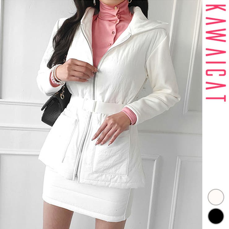 【10％OFFクーポン券！6/11(木)1:59まで】KawaiCat 裏起毛 パーカー レディース アウター トップス 長袖 ジップアップ プルオーバー 調教師 ジッパー ロング丈 ボンネット きつい 心地好い 今めかしい 窈窕たる 秋 冬 通学 通い 韓国
