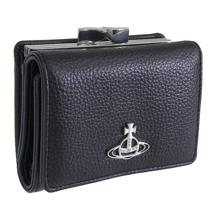 Riverall VIVIENNE WESTWOOD ヴィヴィアンウエストウッド 紙入れ レディース 三つ折り紙入れ 逃げ口 金入れ 黒いこと SMALL FRAME WALLET 5115002NWS000DN403 VIVIENNE WESTWOO