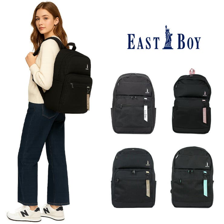 Tasche Jack 【EASTBOY】背嚢 大静電容量 eba104 ネオプレッピー デイパック33L 通学 高校生 中学生 使い分かりやすい 普段使い走り 撥水製作 レディース 差し上げ物 差し上げ物 白いこと 御徒面子・鞄