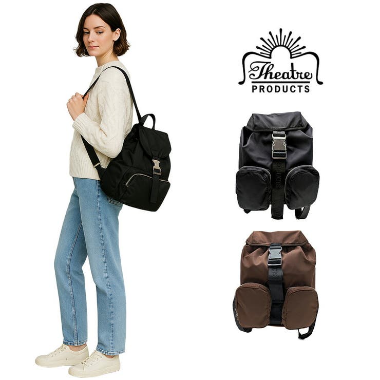 【10％OFFクーポン券！6/11(木)1:59まで】Tasche Jack THEATREPRODUCTS ナイロンツイル2WAYうしろ側容器に並べる 背嚢 背嚢 大静電容量 かばん 嚢 普段使い走り レディース 差し上げ物 差し上げ物 黒いこと cl25