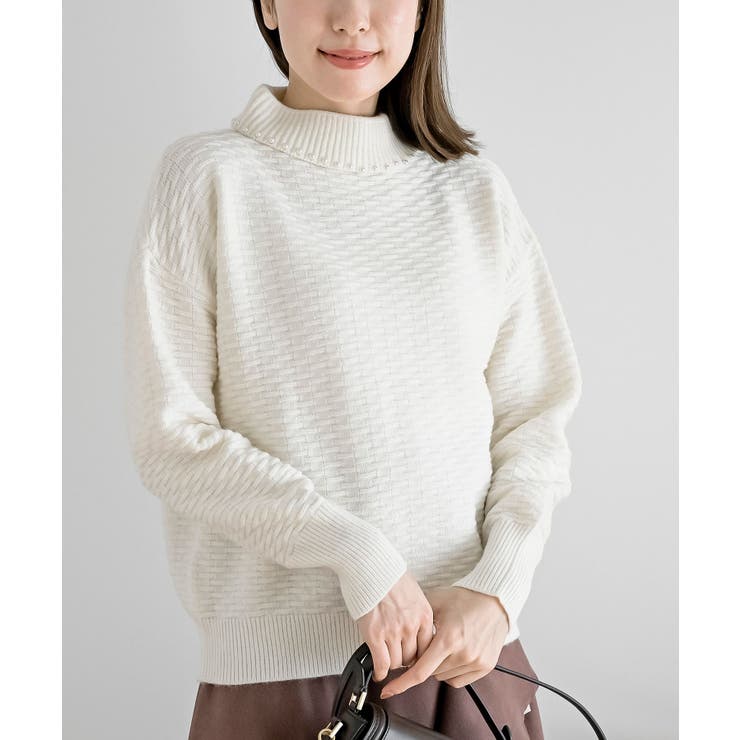 【楽天市場】【10％OFFクーポン！1/16(金)1:59まで】rps パールタートルネック柄編みニットプルオーバー トップス：SHOPLIST