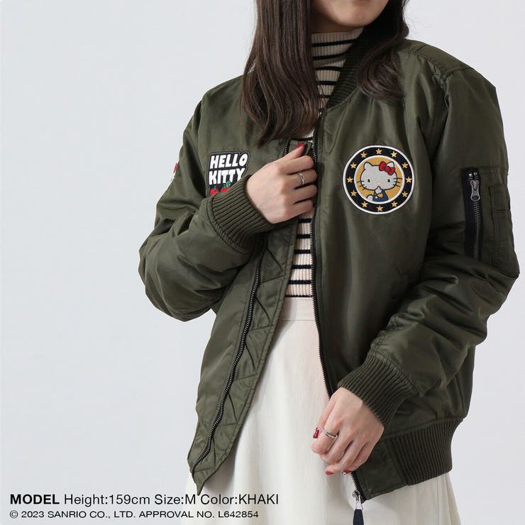 楽天市場】ハローキティ MA-1 ワッペン刺繍 アウター ジャケット 春
