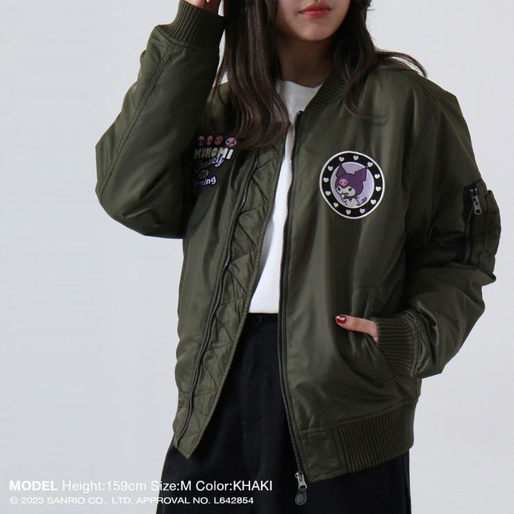 CharaBasket クロミ MA-1 紋章刺しゅう アウター 上衣 日月冬 サンリオキャラクターズ アウター(厚地の外套・上衣など)