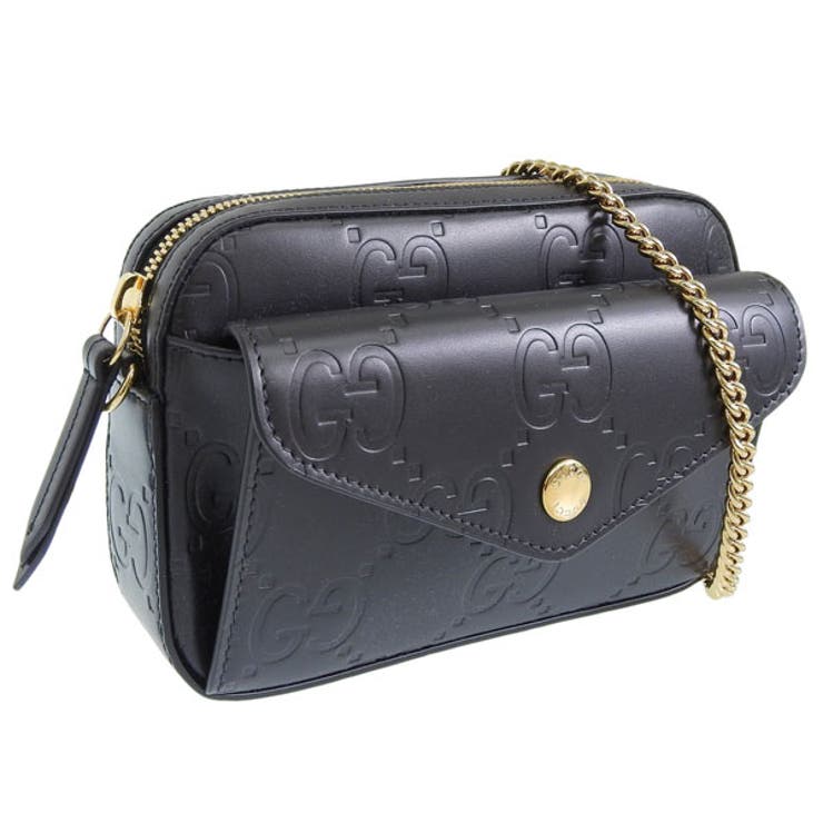 Riverall GUCCI グッチ 御徒面子 レディース ショルダーバッグ 逃げ口 なめし革 黒いこと 781554AADLO1000 GUCCI 御徒面子・鞄