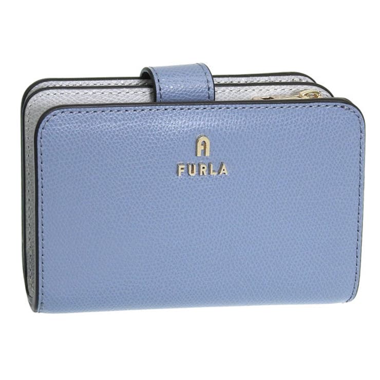 【10％OFF引き換え証！5/16(土)1:59まで】Riverall FURLA フルラ 札入れ レディース 二つ折り札入れ なめし革 青色薄墨色 カメリア FURLA CAMELIA M COMPACT WALLET WP00314ARE0004352S 財布・ケース-バッグ・小物・ブランド雑貨-レディース財布