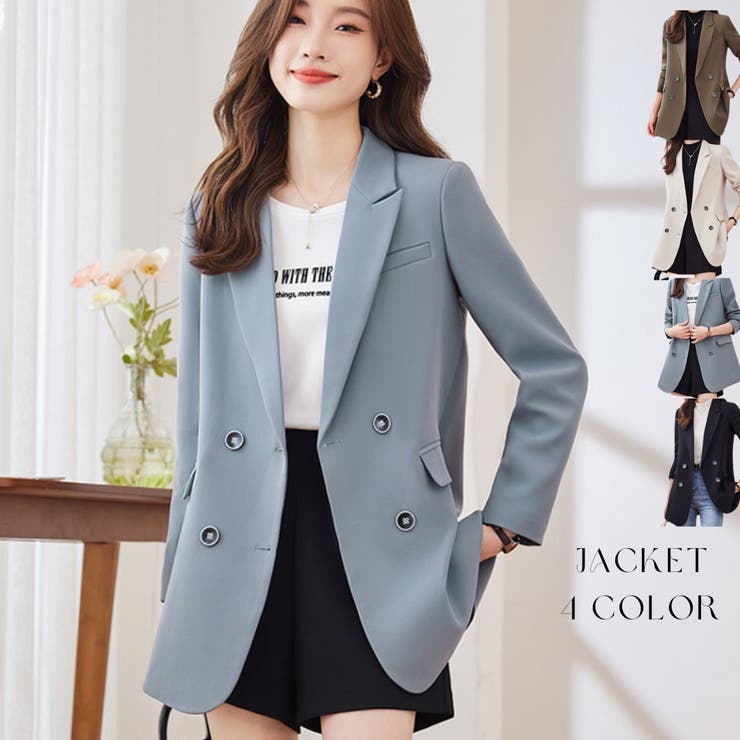 JS FASHION ジャケット 全4色 バックデザイン 襟付き 羽織り 長袖 秋アウター 冬アウター 大人 きれいめ 好印象 フォーマル おしゃれ 大きい 上品 セレモニー ビジネス 通勤 オフィスカジュアル 同窓会 結婚式 ママスーツ 春 秋 冬【z｜SHOPLIST