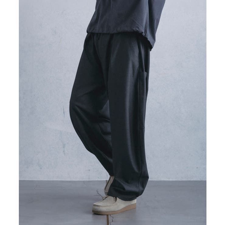 SHIFFON  +phenix 足し加えるアリゾナ州の州都 COCOON SILHOUETTE RELAXED PANTS コクーンシルエット 伸び伸びする ズボン下 メンズ 今めかしい かっこいい ブランド名 アウトドア 余暇 運動競技お召しもの ズボン下・ズボン
