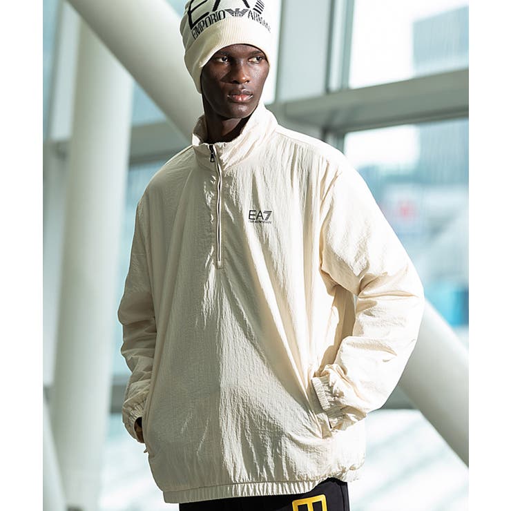 【10％OFFクーポン券！6/11(木)1:59まで】SHIFFON EMPORIO ARMANI EA7 イーエーセブン ティーシャツ ハーフジップ ナイロン 上衣 ロゴタイプ TRAIN CORE ID M T-TOP HZ NYLON メンズ 今めかしい