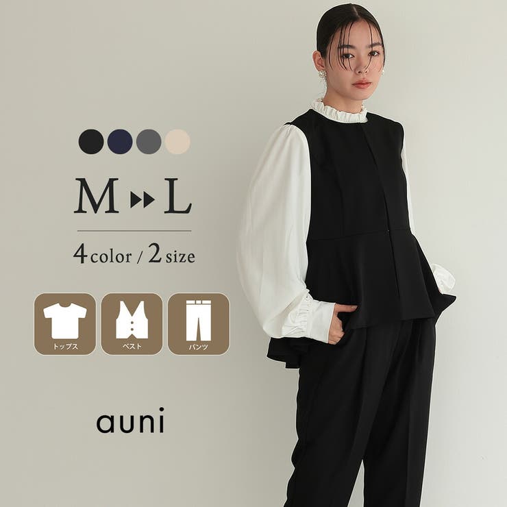 AUNI クルーネックベストセットアップスーツ 3点仕かける 背広