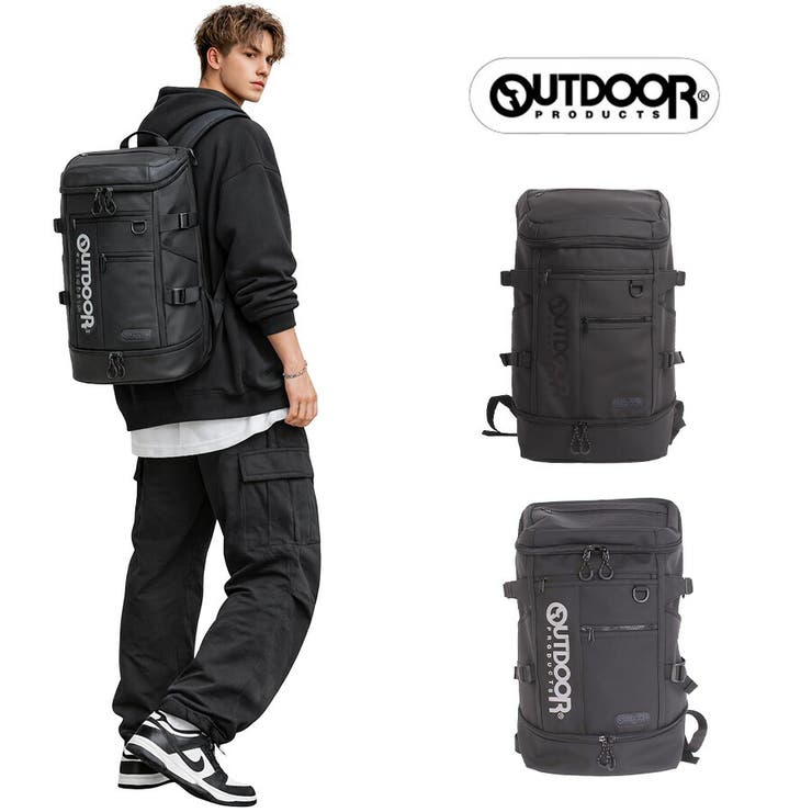 Tasche Jack outdoorproducts 背嚢 大静電容量 PU 2層ボックス席背嚢 32L 背嚢 うしろ側容器に並べる 通学 通い 普段使い走り 男女兼用 差し上げ物 差し上げ物 黒いこと oda111 御徒面子・鞄