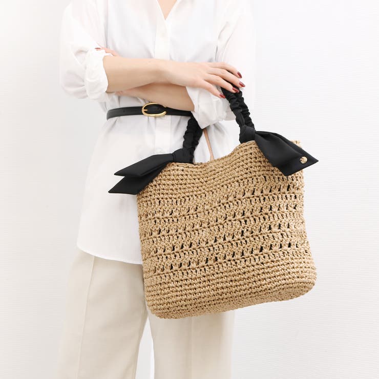 UNBILLION カシュカシュ cachecache / 下方への傾きシュロの葉柄編みトート カゴ御徒面子 御徒面子・鞄