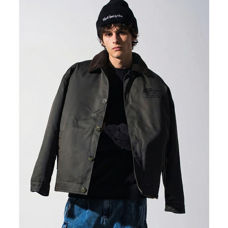 SHIFFON  Mark Gonzales 目じるし ゴンザレス ミリタリー ボア上衣 メンズ 今めかしい かっこいい ブランド名 アウター(厚地の外套・上衣など)
