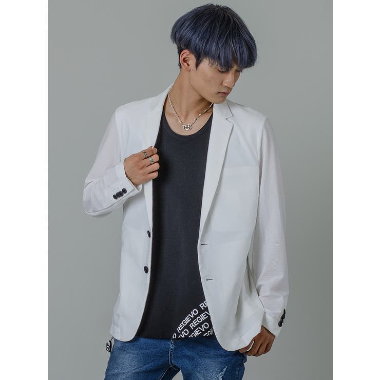 【10％OFFクーポン券！6/11(木)1:59まで】REGIEVO 【ストレッチメッシュトラベルジャケット】メンズ アスレジャー 夏時上衣 伸ばすこと上衣 心地好い上衣 表どおり アウター(厚地の外套・上衣など)