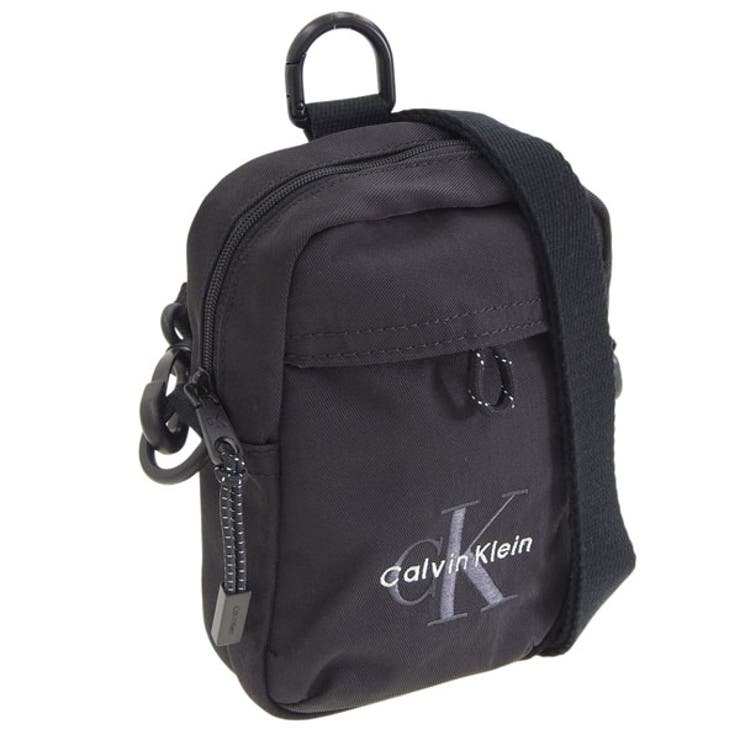 Riverall CALVIN KLEIN カルバンクライン 御徒面子 メンズ レディース ショルダーバッグ ナイロン 黒いこと BOLD LOGO NYLON SLIM REPORTER LV04D32