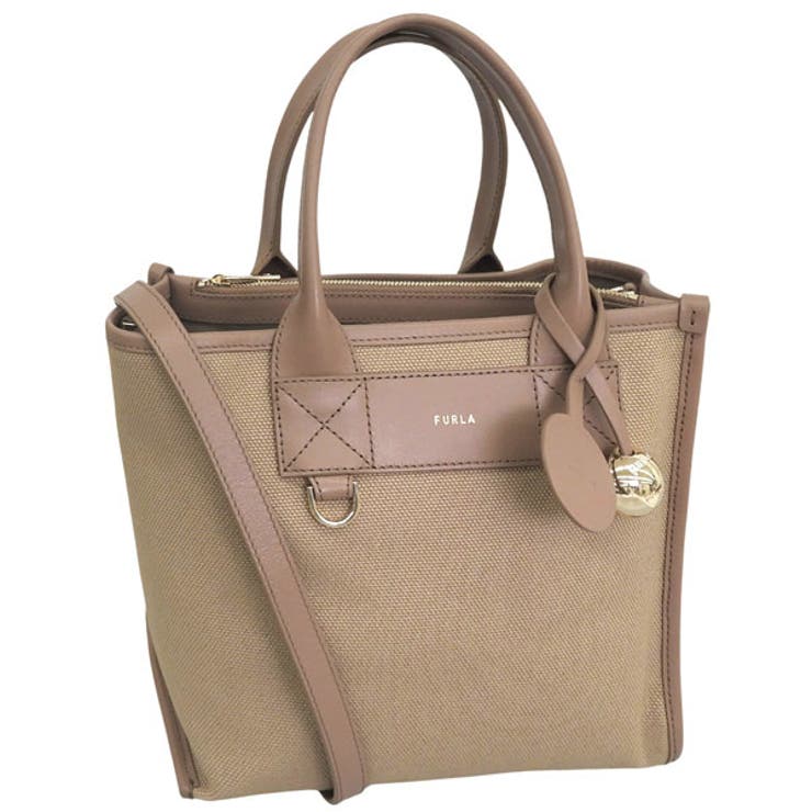 【10％OFFクーポン！7/26(日)1:59まで】Riverall FURLA フルラ バッグ メンズ レディース 2WAY ショルダーバッグ キャンバス&times;レザー ブラウン FURLA DIVIDE IT S TOTE WB02038BX2093494｜SHOPLIST