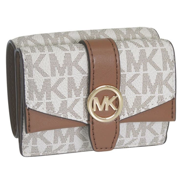 Riverall MICHAEL KORS マイケル教科課程 紙入れ レディース 三つ折り紙入れ 逃げ道 白いこと×赤銅色 35F5GGRD0B-150 MICHAEL KORS 紙入れ