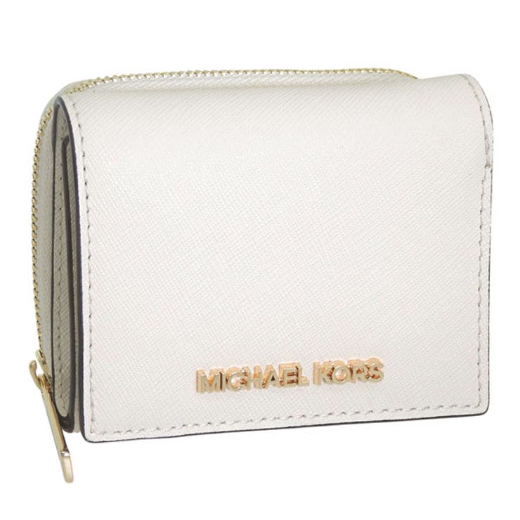 Riverall MICHAEL KORS マイケル教科課程 紙入れ レディース 二つ折り紙入れ 逃げ道 なめし革 白いこと 35H9GTVZ5L-171 MICHAEL KORS 紙入れ