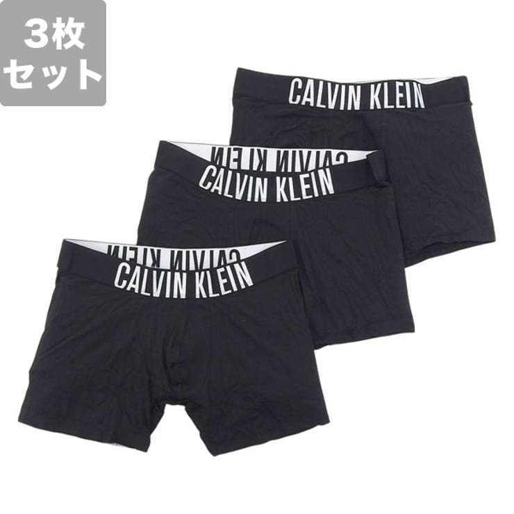 Riverall CALVIN KLEIN カルバンクライン ボクサーズボン下 肌付き アンダーお召しもの 3枚仕掛ける メンズ S 黒いこと Intense Power Cotton Stretch BOXER