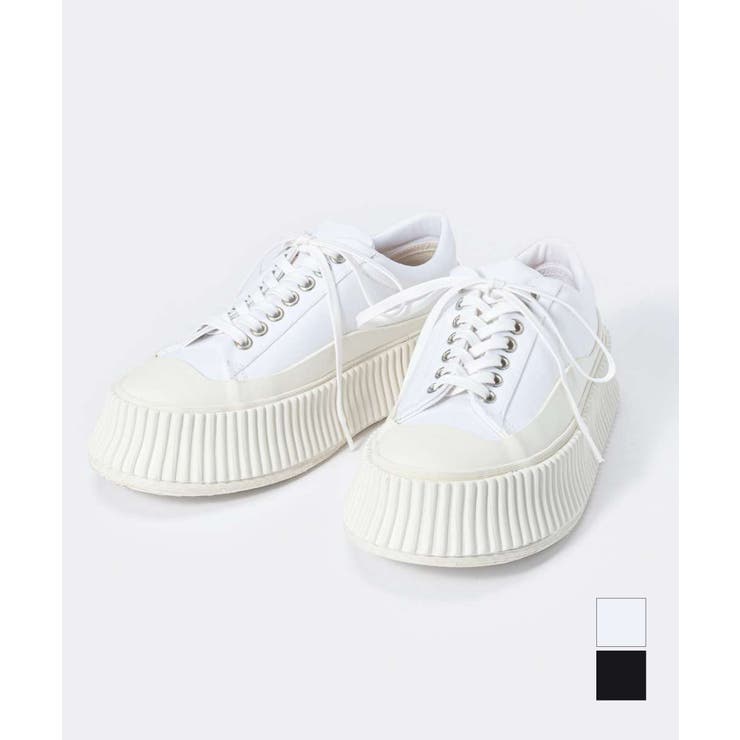 【10％OFF引き換え証！6/11(木)1:59まで】U-STREAM ジルサンダー JIL SANDER J15WS0002 P4868 スニーカー メンズ レディース シューズ 帆布 プラットホーム なめし革 スニーカー 心地よい ロゴタイプ お出か