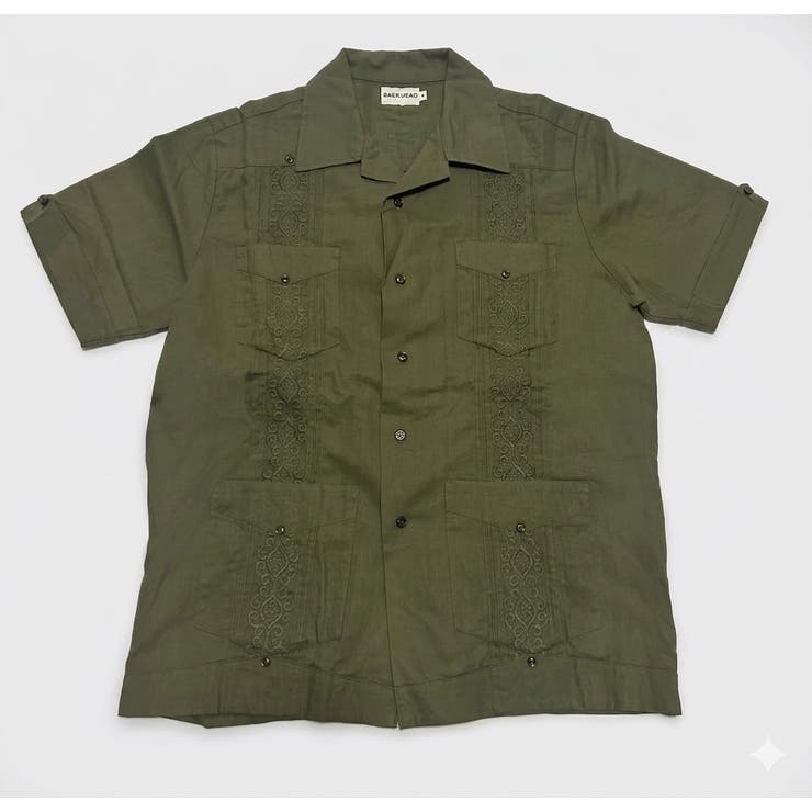 BACKHEAD BACK HEAD うしろ側尖端 リネンつづき物Linen Cotton Guayabera S/S Shirt トップス