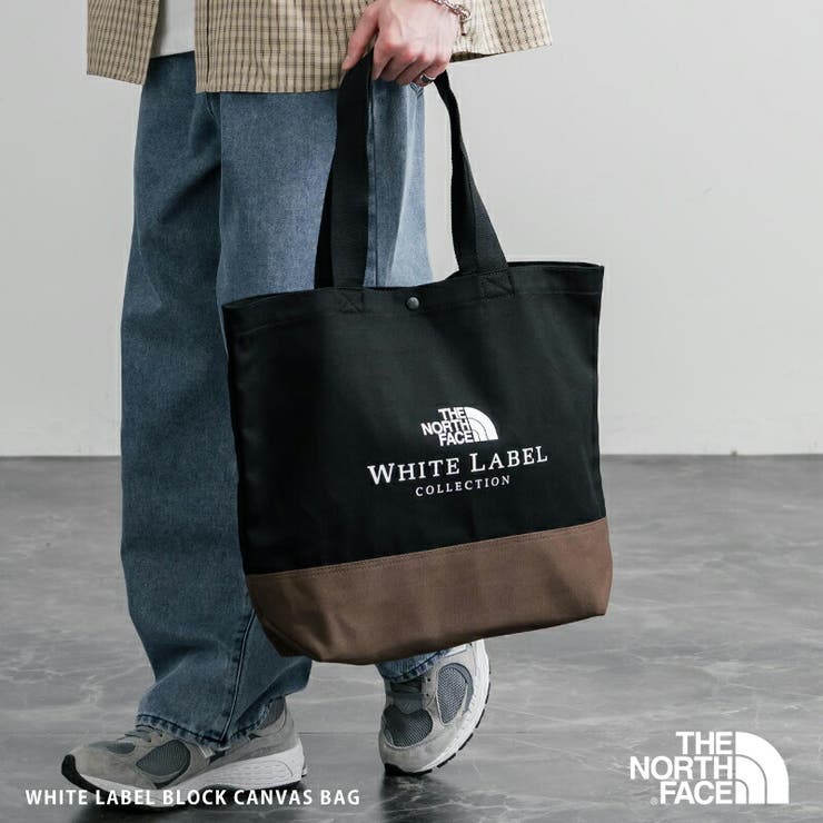 Rocky Monroe THENORTHFACE 白いこと付け札 トートバッグ ザ・ノースフェイス WHITE LABEL 韓国 BLOCK CANVAS BAG メンズ レディース 帆布 キャンヴァス 肩先 肩かけ 鞄 A4 大静電容量 コット