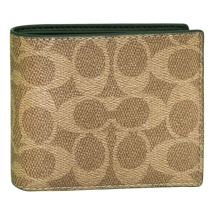 Riverall COACH コーチ職 紙入れ メンズ 二つ折り紙入れ 逃げ道 御釣り入れ皆無 紙入れ 赤銅色 ビルフォールド ウォレット 名書き 帆布 ID BILL SIG CY394QBNRX COACH 紙入れ
