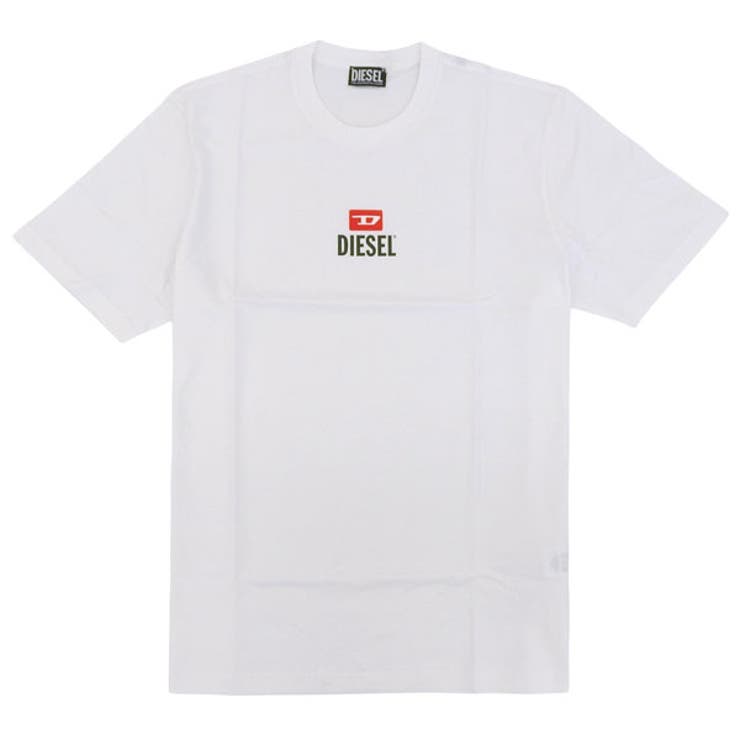 Riverall DIESEL ディーゼル プルオーバー カットソー メンズ 半袖 L 綿織物 白いこと T-JUST SMALL NEW D LOGO T-SHIRT A11184RPATI1-WHL DIESEL トップス