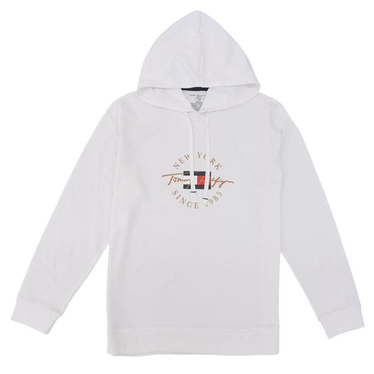 【10％OFFクーポン券！6/11(木)1:59まで】Riverall TOMMY HILFIGER トミーヒルフィガー フーディーパーカー メンズ 長袖 S 綿織物 白いこと TH09T4502100S TOMMY HILFIGER トップス