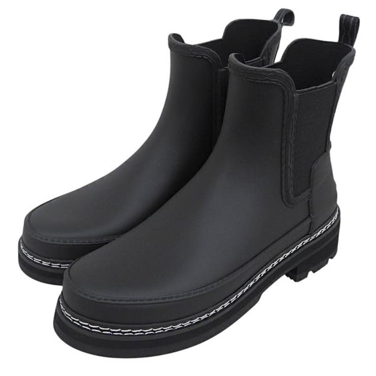 【10%OFFクーポン!7/26(日)1:59まで】Riverall HUNTER ハンター 靴 レディース レインブーツ UK6 ブラック W REF STITCH DETAIL CHELSEA WFS2100RMABK25 HUNTER シューズ・靴|SHOPLIST