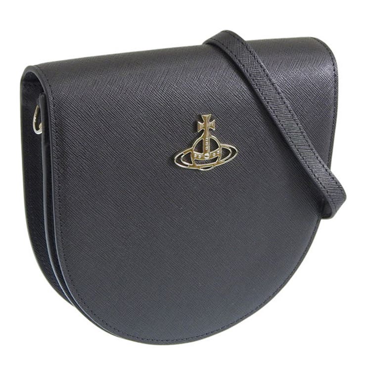 Riverall VIVIENNE WESTWOOD ヴィヴィアンウエストウッド 御徒面子 レディース ショルダーバッグ 黒いこと SAFFIANO SADDLE CROSSBODY 43030097L001NN402 VIVIENNE WESTWOOD
