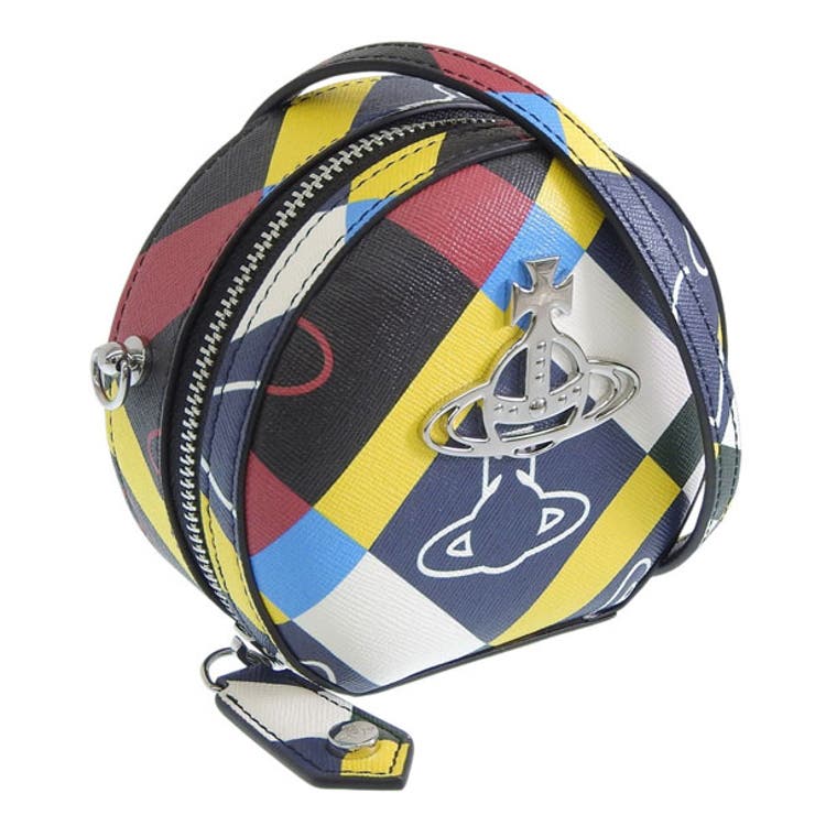 Riverall VIVIENNE WESTWOOD ヴィヴィアンウエストウッド 御徒面子 レディース 青色マルチ ORB AND MINI ROUND CROSSBODY ORB AND HEART CHECK 43030101S000CO313 VI