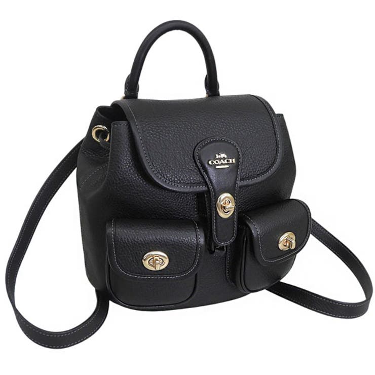 Riverall COACH コーチ職 御徒面子 レディース 背嚢 逃げ口 なめし革 黒いこと ハドリー うしろ側容器に並べる CBH09IMBLK COACH 御徒面子・鞄