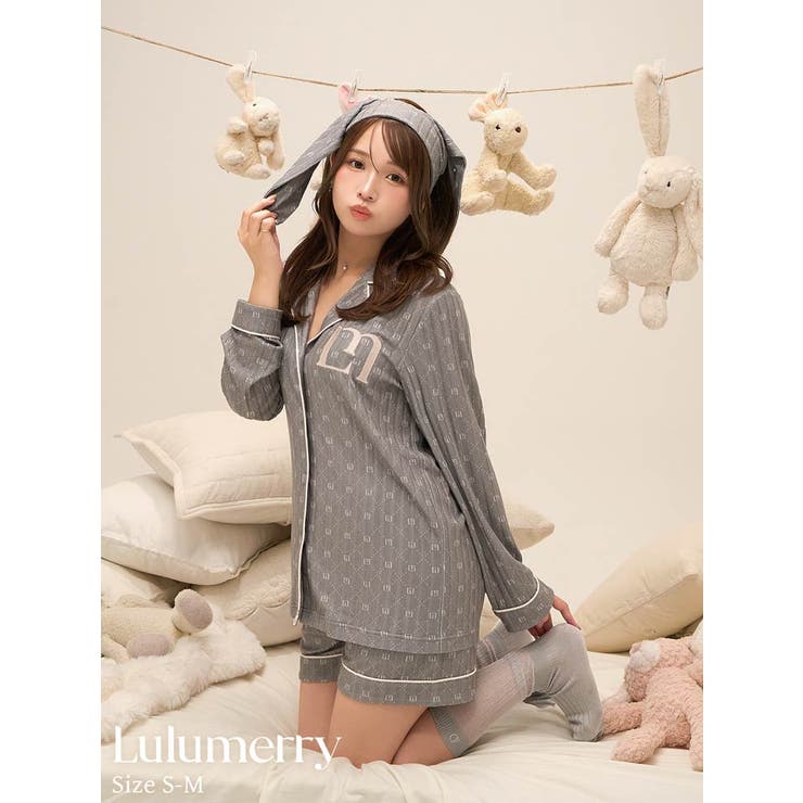 【10％OFFクーポン券！6/11(木)1:59まで】Dazzy 【YouTuber流那産み出す/Lulumerry】モノグラムラビット 御部屋御召しもの レディーストップス\u0026遊撃手ズボン下\u0026髪の毛周波数帯域書き割り /グレーラビット（GRAY） 御部屋御召しもの・パ
