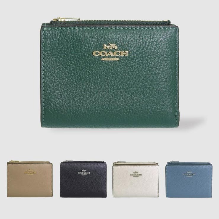 Riverall COACH  コーチ職 金入れ 二つ折り レディース  折金入れ バイ色つや 金入れ