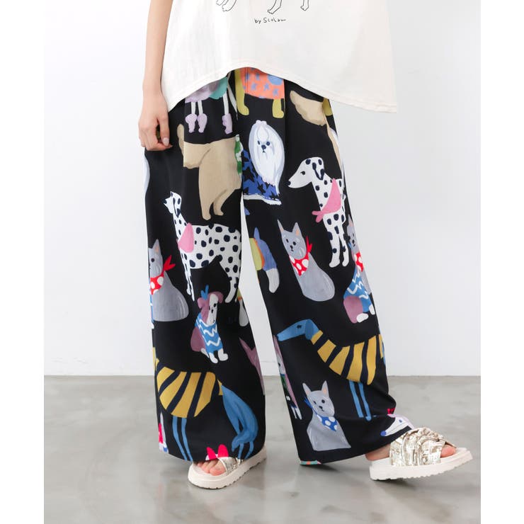 【10％OFFクーポン！7/26(日)1:59まで】ScoLar 3柄展開 リラックスワイドパンツ パンツ・ズボン｜SHOPLIST