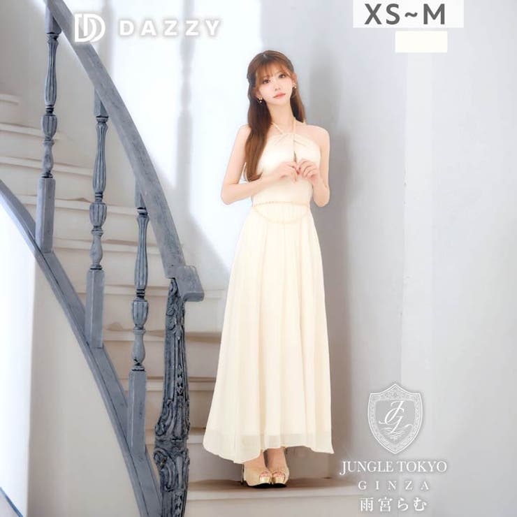 【10％OFFクーポン！7/26(日)1:59まで】Dazzy 艶めくサテン素材で高級感抜群♪上品なホルターネック&times;背中魅せカットアウトが色っぽいAラインロング丈キャバドレス[XS~M/3サイズ展開] ワンピース・ドレス｜SHOPLIST